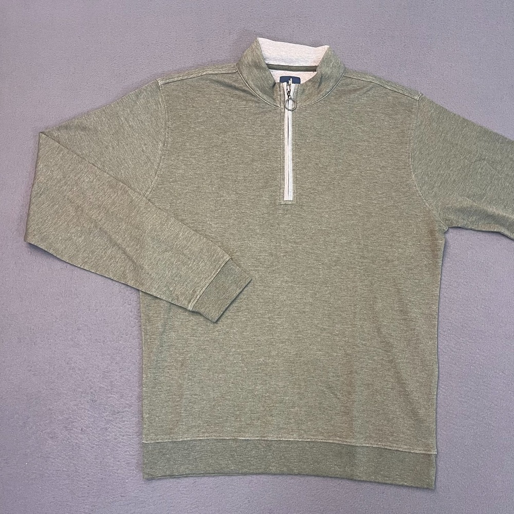Johnnie-O Mens Sz Sm Sully Quarter Zip Pullover Wrinkle Resistant Sequoia Modal